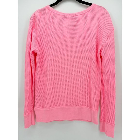 Polo by Ralph Lauren Pink Long Sleeve Waffle Knit Top - Picture 3 of 7